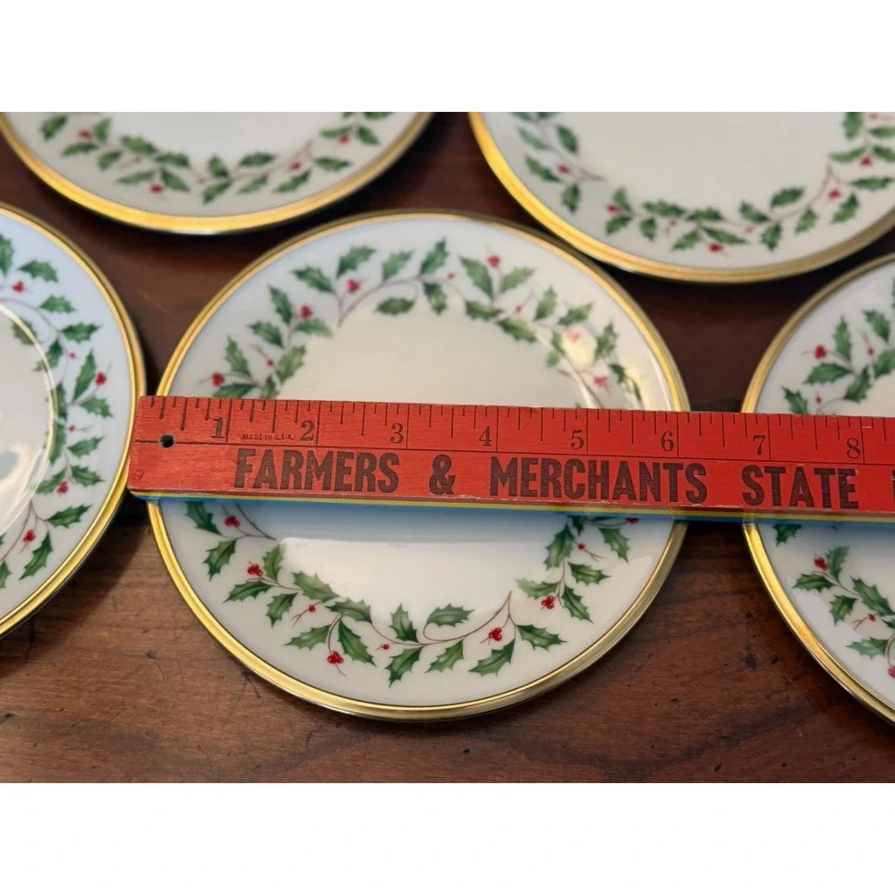 Vintage Lenox Holiday Bread and Butter Plates 6.5